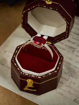 UMCHO Женские Кольца Стерлингового Серебра S925 Кольцо Красный Циркон Камень Модные Ювелирные Кольца 6 красный