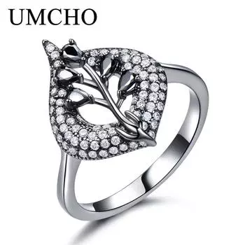UMCHO женское кольцо со шпинелью на юбилей, день рождения, День Святого Валентина, ювелирные изделия, подарки для женщин, жены и девочек 6 чёрный