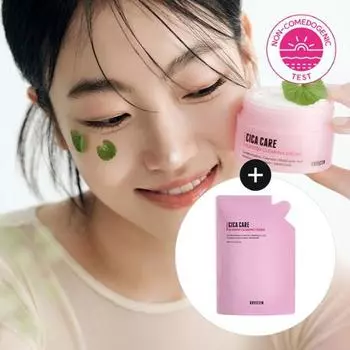 [Уменьшение акне на 38%] Rovectin Cica Care Очищающий крем от пятен, 50 мл, план пополнения (+Заправка 40мл), Корейская косметика