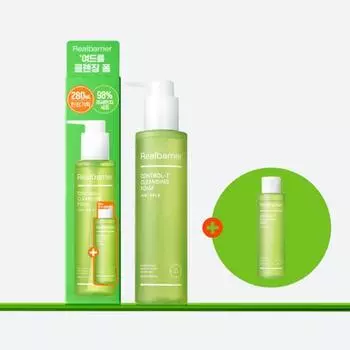 [Уменьшение кожного сала] Real Barrier Control-T Очищающая пенка, 200 мл, специальная (+80мл), Корея очищение