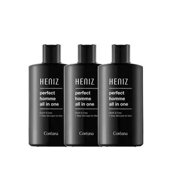 [Уменьшение морщин/отбеливание, двойная функциональность] Лосьон Koreana Perfect Homme All-in-One _ Нелипкий, освежающий, 200 мл, 3 шт.