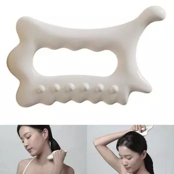 Уменьшение жира на лице Массажная доска Гуаша Антистатическая скребковая доска Пластина для всего тела Главная белый