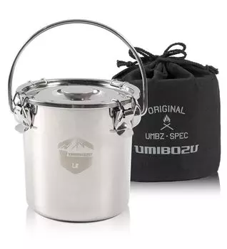 Umibozu Fire Extinguisher Bonfire Stainless Steel Charcoal Extinguisher Domestic Inspection Camping Storage Bag Included (Silver M)