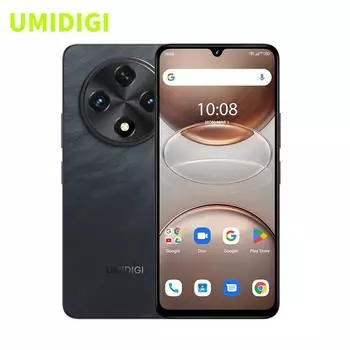 UMIDIGI G100A Смартфон Android 14,4 ГБ ОЗУ,128 ГБ ПЗУ,UNISOC T615,6,9-дюймовый дисплей 120 Гц с функцией защиты зрения,6000 мАч,IP53 защита от брызг сотовой связи 4GB 128GB чёрный