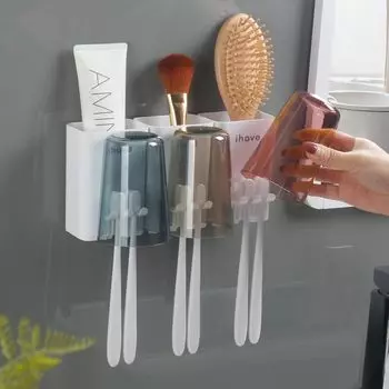 Umido Toothbrush Wall Electric Toothbrush Toothbrush Separate Bathroom Holder Cup Bathroom Toothbrush Wall No Drilling Easy to For Ideal for small