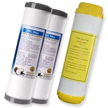 UMikke External Aquarium Tank Water Purifier Filter 2 PPC Cation Set Sediment Sintered Activated Carbon Adsorption Water Softening Aquatic Plant