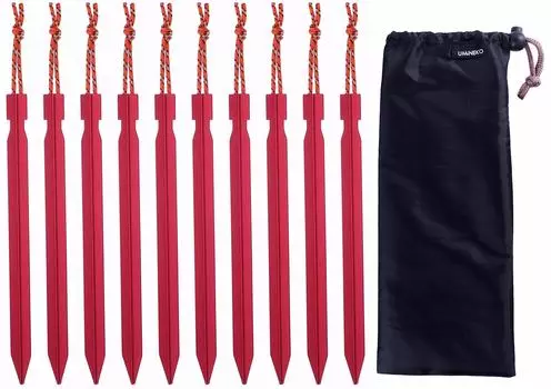 Umineko Tent Peg Long 20cm Class Duralumin 25cm Set Red