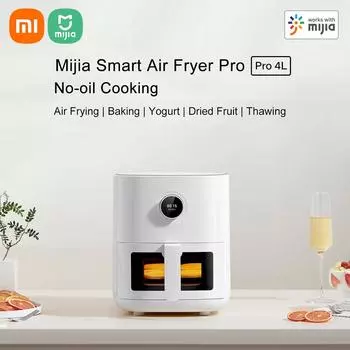 Умная аэрофритюрница Xiaomi Mijia Pro, емкость 4 л, плита для горячей духовки, антипригарное покрытие, интеллектуальное 24 часа