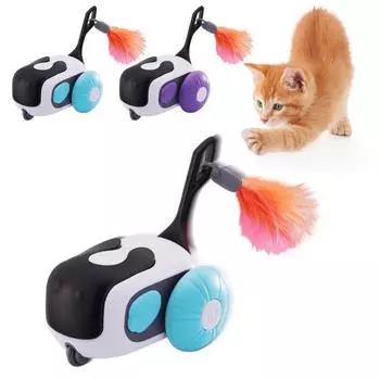 Умная электрическая игрушка для кошек с дистанционным управлением, перезаряжаемая через USB, подвижная мобильная машинка с регулировкой 2 скоростей для домашних кошек фиолетовый