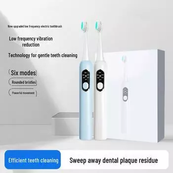 Умная электрическая зубная щетка с мягкой щетиной и возможностью зарядки через USB-порт — портативная, регулируемая, идеально подходит для путешествий и домашнего использования светло-синий