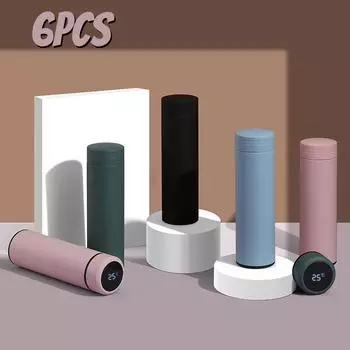 Умная бутылка для воды 500 мл, термос из нержавеющей стали, дисплей температуры, герметичные термосы, кофейная чашка, кружка для молока, Рождественский подарок 480ML