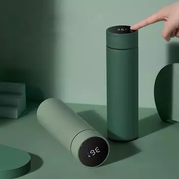 Умная бутылка для воды 500 мл, термос из нержавеющей стали, дисплей температуры, герметичные термосы, кофейная чашка, кружка для молока, Рождественский подарок 500ml