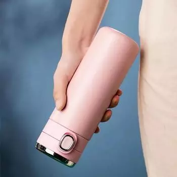 Умная бутылка для воды из нержавеющей стали, термос с дисплеем температуры, термос, портативный термос, чашки для кофе, чая, рождественские подарки 420ml розовый