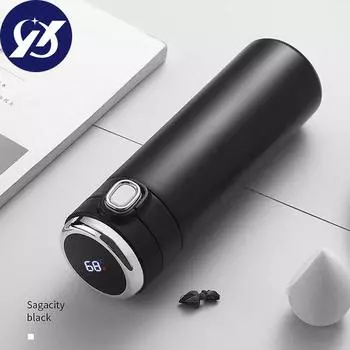 Умная бутылка для воды из нержавеющей стали, термос с дисплеем температуры, термос, портативный термос, чашки для кофе, чая, рождественские подарки 420ml розовый