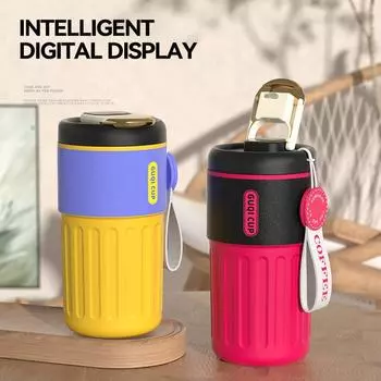 Умная бутылка-термос, кофейная кружка из нержавеющей стали 316, термос, термо- и холодная изоляция, бутылка для воды, термос, кружки, кофейные чашки, 410 мл 410ml чёрный