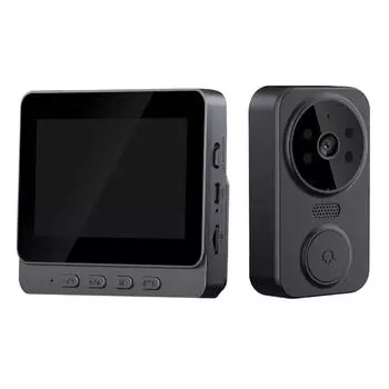 Умная дверная камера 2,4G WiFi 800 мАч аккумулятор беспроводной дверной звонок 4,3-дюймовый IPS-экран