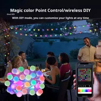 Умная гирлянда с дистанционным управлением, водонепроницаемая, сделай сам, музыкальная синхронизация, меняющая цвет фея A