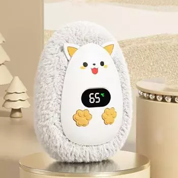 Умная грелка для рук, перезаряжаемая через USB, карманный обогреватель, симпатичная грелка для рук в виде животного, цифровой дисплей, грелка для рук на открытом воздухе белый