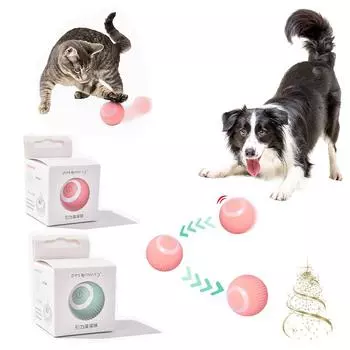 Умная игрушка для кошек и собак, автоматический катящийся шар, электрические игрушки для домашних животных для кошек и собак, рождественское украшение, подарок, аксессуары для украшения дома