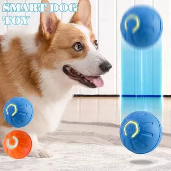 Умная игрушка для собак, мяч, электронная интерактивная игрушка для домашних животных, прыгающий мяч, USB, автоматический движущийся, подпрыгивающий, для щенка, подарок на день рождения, товар для кошки