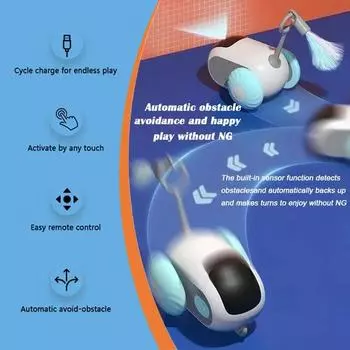 Умная интерактивная машинка для кошек, автоматическая движущаяся дистанционная мышь, игрушки для кошек в помещении, управляемая машинка для игр и обучения собак синий