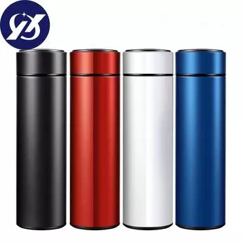 Умная изоляционная чашка, сенсорный дисплей температуры, Мужская и женская офисная чашка, чашка для воды из нержавеющей стали 304, бизнес-подарок 500ml красный