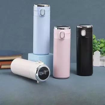 Умная кружка из нержавеющей стали 304 со светодиодной подсветкой Touch Bounce, маленькая свежая с чашкой в подарок 420ML чёрный