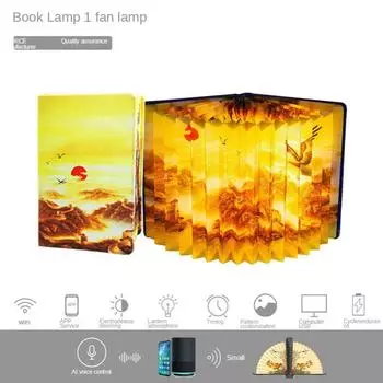 Умная лампа для чтения, новинка, креативный голосовой WiFi-пульт дистанционного управления, подарочный экран, веерообразный настольный декор, маленькая ночная настольная лампа для чтения Non-intelligent