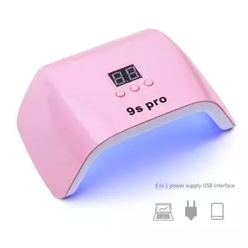 Умная лампа для ногтей 120 Вт, 9 s, быстросохнущая машина, профессиональная сушилка для ногтей, большое пространство, двойной источник света, маникюрная УФ-светодиодная лампа для ногтей розовый
