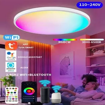 Умная лампа Wi-Fi Led Room Light Потолочные светильники для гостиной TUYA Alexa Lamp Smart Ванная комната Потолочный светильник Потолочные светильники