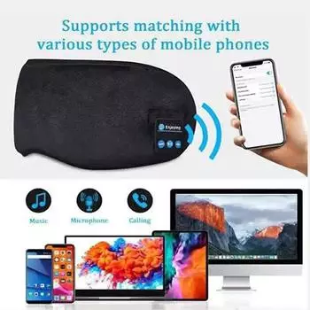 Умная маска для глаз и беспроводные наушники Bluetooth, 3D-маска для сна и светонепроницаемая крышка для глаз серый