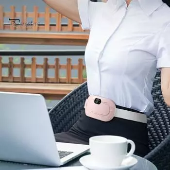 Умная менструальная грелка Интеллектуальный контроль температуры Быстрый нагрев 4 режима вибрационного массажа Беспроводная перезаряжаемая грелка фиолетовый