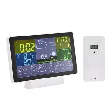 Умная метеостанция WIFI с наружным датчиком/7-в-1 метеостанция с погодой EU plug