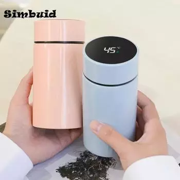 Умная мини-бутылка для воды из нержавеющей стали, термос с фильтром, термостакан с вакуумной изоляцией, температурный дисплей, дорожная кружка, термокружка 200ml чёрный