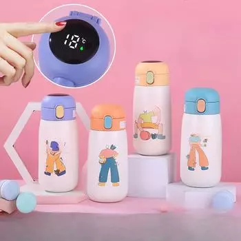 Умная пузатая кружка из нержавеющей стали 316, портативная сенсорная термочувствительная портативная чашка для детей и студентов 420ml