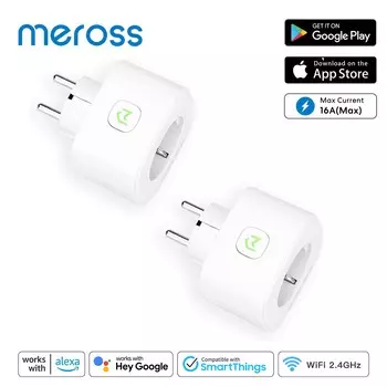 Умная розетка 16a EU, Wi-Fi, умная розетка с контролем мощности для Alexa Google Assistant Smartthings EU-1 Piece EU Plug