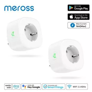Умная розетка 16a EU Wi-Fi, умная розетка с контролем мощности для Alexa Google Assistant Smartthings EU-1 Piece EU Plug