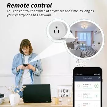 Умная розетка с вилкой США WiFi, выключатель, розетка 10 А, приложение/голосовое управление, группа 100-240 В, таймер Alexa, Google Assistant, CozyLife для домашнего авто