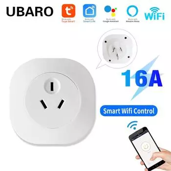 Умная розетка Tuya австралийского типа Wi-Fi работает с голосовой розеткой Google Home Alexa, розетка с дистанционным управлением и синхронизацией, улучшение дома 100-240V&AU-Wall Socket