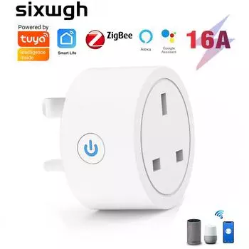 Умная розетка Tuya Zigbee, Wi-Fi, британская вилка реализует интеллект всего дома с помощью Zigbee Hub, управление шлюзом, поддержка Google Home Alexa 90-250V&UK-UK Zigbee socket 1