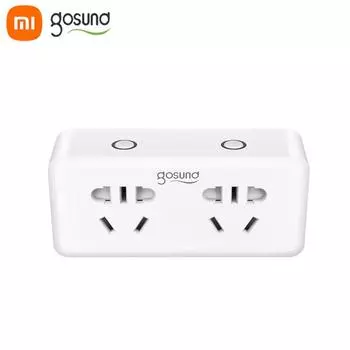 Умная розетка Xiaomi Gosund WiFi 2в1, голосовое управление, дистанционное интеллектуальное соединение, независимая синхронизация подуправления для приложения Mijia белый