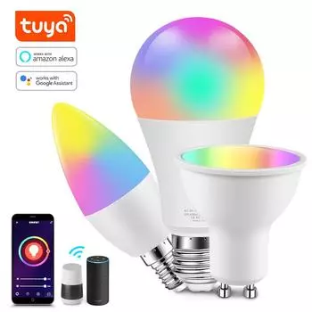 Умная светодиодная лампа для дома E27 E14 GU10 220 В Spot Magic Сменная лампа Lampada+APP Control Decoration RGB White GU10-5W