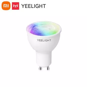 Умная светодиодная лампа Xiaomi Yeelight GU10, красочная W1, приложение для синхронизации музыки и музыки, голосовое управление, энергосберегающий свет, длительный срок службы