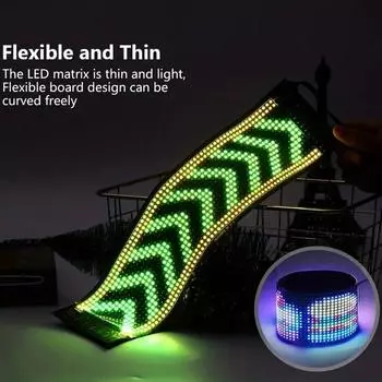 Умная светодиодная лента LigFlexible Matrix Pixel Panel 20X64 Яркий DIY Футбольный узор Концертный текст USB 5 В Пульт дистанционного управления + приложение Автомобильный знак 10W