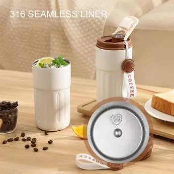 Умная термоизоляционная чашка емкостью 450 мл с герметичной крышкой и дисплеем температуры для домашнего офиса на открытом воздухе 450ML серебряный/синий