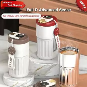 Умная термос, кружка, кофейная чашка, 450 мл, портативная вакуумная колба из нержавеющей стали 316, светодиодный дисплей температуры, чашки для бутылок с водой 450ml