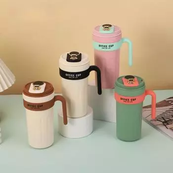 Умная вакуумная чашка из нержавеющей стали 316, автомобильная мужская и женская кофейная чашка с ручкой, портативная студенческая чашка в подарок 450ml
