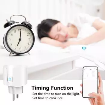 Умная WiFi-розетка 20A EU с мониторингом мощности, интеллектуальным управлением сценой, пультом дистанционного управления, работает с Alexa Google Home Alice ZN42452501 1pcs