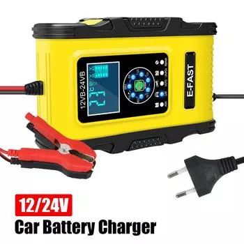 Умное автомобильное зарядное устройство, универсальные автомобильные аксессуары, 12 В/10 А, 24 В/6 А для LiFePo4, влажные и сухие свинцово-кислотные гелевые аккумуляторы AGM 220V жёлтый