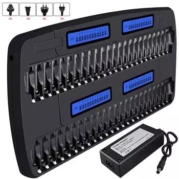 Умное быстрое зарядное устройство PALO с ЖК-дисплеем, 48 слотов, 1,2 В, AA AAA, зарядное устройство для 1,2 В, AA AAA, Ni-MH Ni-CD аккумуляторов AU чёрный